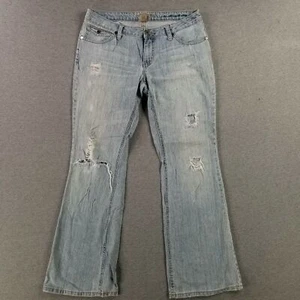 Vintage Arizona size 11 Jeans Flare Leg Low Rise Distressed Flap Pockets - Picture 1 of 13