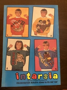 KIDS ADULTS 4 WRESTLING & SUMO Vtg Knitting Pattern Gary Kennedy Intarsia 24-44 - Picture 1 of 3