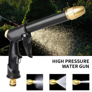 High Pressure Water Spray Gun Metal Brass Nozzle Garden Hose Pipe Lawn Car Wash - Picture 1 of 7