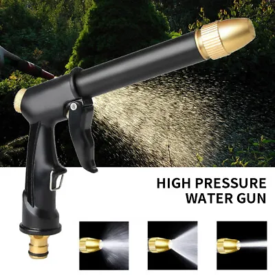 High Pressure Water Spray Gun Metal Brass Nozzle Garden Hose Pipe Lawn Car Wash • 17.14€