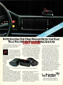 ADVERT 'SPECTRUM & WHISTLER' Vehicle RADAR Warning Receivers 1985 Print Ad 722C - Picture 1 of 1
