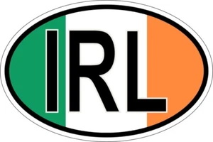 Sticker oval flag vinyl country code IRL ireland irish - Picture 1 of 1