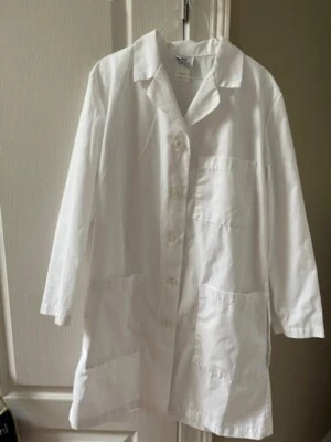 Meta Uniforms Womens Lab Coat Women Size S White Medical 3 Pockets - Image 1 of 4