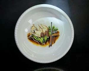 VTG Bayreuth Walkure Porzellan Germany Baking Dish Pot Bowl Hunting Scene 8.5" - Imagen 1 de 10