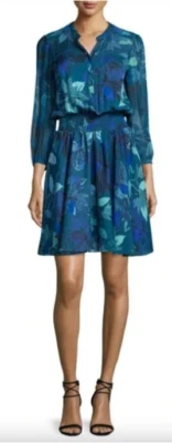 NWT Rebecca Taylor Tahitian Floral Silk Chiffon Dress SIZE 4 - Image 1 of 4