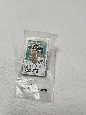 Baseball Greats Lou Gehrig 25 cent Stamp Lapel Pin New ¿ - Image 1 of 2