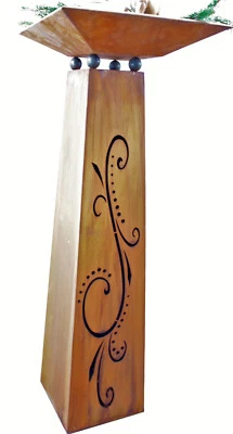 Rostsäule Rostschale Garten Pflanzschale Pflanzsäule Rostdeko Edelrost Metall    - Bild 1 von 4