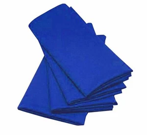 ROYAL BLUE COTTON FEEL POLYESTER CATERING HOTEL RESTAURANT NAPKINS SIZE 20x20" - Picture 1 of 2