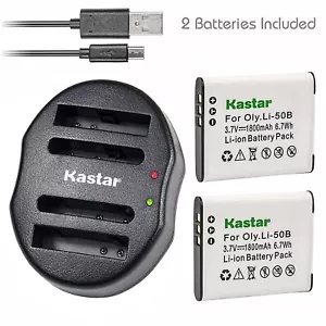 Li-50B Battery or Dual USB Charger for OLYMPUS Tough 6000 6010 8000 8010 TG-610 - Picture 1 of 14