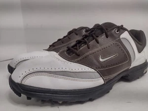 Zapatos de golf Nike Air Power Channel botines de goma marrón blanco/gris swoosh US11 PBin - Imagen 1 de 12