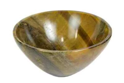 Bol en cristal pour yeux de tigre de 3 pouces bol sculpté à la main bol de gu... - Photo 1/3