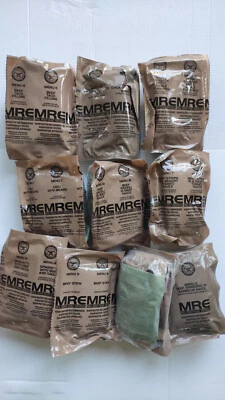 10x verschiedene US MRE, Einmannpackung, Notverpflegung