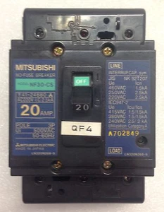 MITSUBISHI NF30-CS 20A NO-FUSE BREAKER 3 Pole 500VAC - Picture 1 of 3