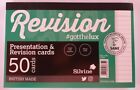 50 Revision  Presentation Cue CARDS DOUBLE SIDED LINED CARD 6” x 4” White
