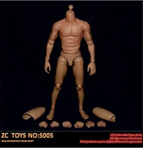 1/6 scale Emulated Muscular Figure Body One Torso Fit HOT TOYS Head Sculpt - Picture 1 of 3