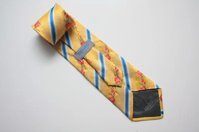 Kenzo Yellow Floral Silk Tie Made In Italy - Image 1 of 4