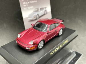 Kyosho 1/64 Porsche collection3 911 TURBO 964 pink diecast model car 34F2_1 - Picture 1 of 5