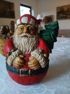 sehr interessanter Weihnachtsmann aus Holz geschnitzt 13cm groß. Der wackelt - Bild 1 von 8