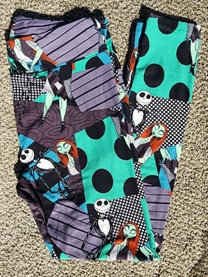 Disney Pesadilla Antes de Navidad LULAROE UNICORNIO Leggings Jack Sally Patchwork Foto 1 de 3