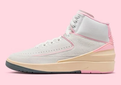 Nike Air Jordan 2 Retro Summit White Soft Pink Sneakers FB2372-100 Womens Sizes - Image 1 of 4