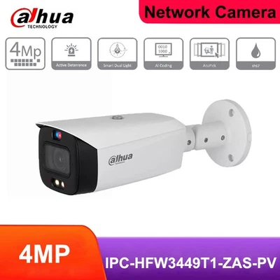 Dahua IPC-HFW3449T1-ZAS-PV 4MP Dual Light 2-Way Talk SMD4.0 PoE Bullet IP Camera - Image 1 of 4
