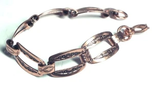 Pulsera de eslabones estilo nativo americano del suroeste de cobre vintage - 8" de largo - Imagen 1 de 6