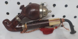 Nice Used Vintage Swiss Made Brunjere Tobacco Smoking Pipe Hinged Lid 3-Piece US - Picture 1 of 9