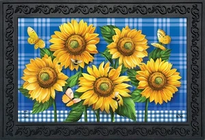 Briarwood Lane Blue Sunflowers Summer Doormat - Picture 1 of 4
