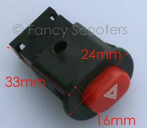 INTERRUPTOR BOTÓN SEÑAL PELIGRO (3 PINES) PARA SCOOTER 50cc QMB139 O 150cc GY6 - Imagen 1 de 7