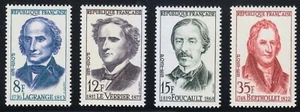 France 1958 MNH Mi 1182-1185 Sc 869-872 French Scientists ** - Picture 1 of 2