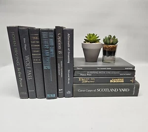 Lot of 10 Dark Grey Gray HC Décor Staging Books - Picture 1 of 3