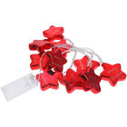  Red Plastic Star String Lights Battery Powered Christmas Xmas Fairy
