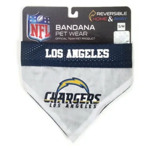 Official NFL LA Chargers Pet Wear Reversible Dog Bandana Size S/M by Pets First - Picture 1 of 3