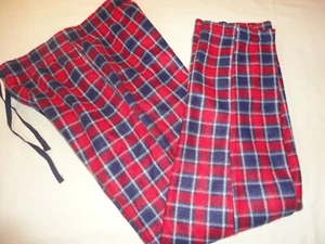 Lounge Sleep Pants Fleece Fruit of the Loom Red Plaid Men's Size M 32-34 - Picture 1 of 3