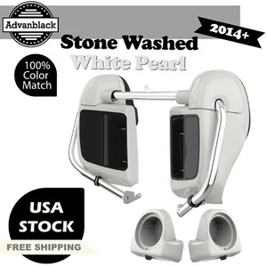 Pod de altavoz de 6,5"" blanco perla lavada con ventilación inferior carenado de 6,5"" se adapta a más de 14 Harley - Imagen 1 de 19