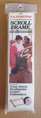 FA Edmunds Hardwood Split Rail Scroll Frame Embroidery Cross Stitch 6"x12" New! - Image 1 of 2