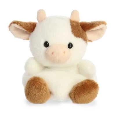 Aurora - Palm Pals - 5" Caroline Brown Cow Adorable Stuffed Animal - Image 1 of 4