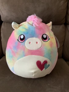 NEW ~ Squishmallows 2021 Valentine's Paisley the Tie Dyed Pegasus 12" Kelly Toy - Picture 1 of 6