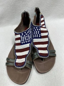 PIKOLINAS U.S.A OLYMPIC Jeans Sandals Size 41 NIB BEADED US Size 10-10.5 - Picture 1 of 9