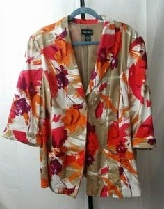 Maggie Barnes 3/4 Length Sleeve Blazer Jacket Women's 2X (22/24W) Multi-color - Picture 1 of 10