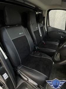 TAILORED SEAT COVERS For RENAULT TRAFIC 2016- 2025 ARTIFICIAL LEATHER & ALICANTE - Picture 1 of 7