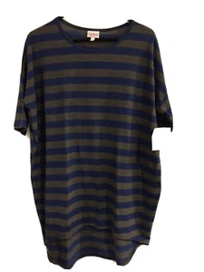 LuLaRoe Irma Neu mit Etikett Gr. S gestreift dunkelgrau blau dünner Pullover Material - Bild 1 von 5