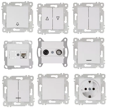 Schalterprogramm Unterputz VDE Steckdosen Schalter Rahmen Mutlusan Rita - Bild 1 von 2