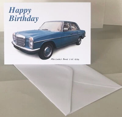 Mercedes Benz 2.3L 1976 - 5x7in Birthday, Anniversary or Plain Greeting Card - Image 1 of 4