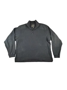 Eddie Bauer Legend Pullover Mens XL Black Heavyweight Cotton 1/4 Zip Sweater - Picture 1 of 11