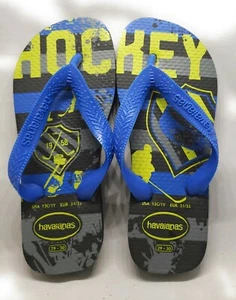 NWOT:Havaianas Flip Flops Kids Athletic-SZ USA 13C/1Y BLK/BLUE - Picture 1 of 5