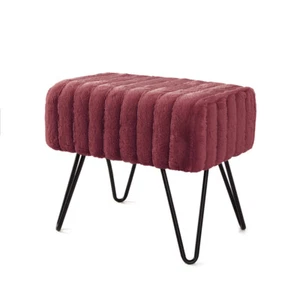 Super Soft Mink Faux Fur Ottoman Stylish Foot Rest & Vanity Bench Living Room - Picture 1 of 288