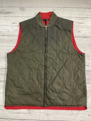 Chaleco reversible acolchado Nautica para hombre marrón/rojo grande de nailon Foto 1 de 4