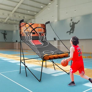 Indoor Double Electronic Hoops shot 2 Player Basketball Arcade Game W/ 5 Balls - Picture 1 of 17