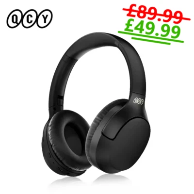 QCY Premium Cuffie Bluetooth - Wireless, Cancellazione del Rumore, Regalo Pieghevole UK - Immagine 1 di 4